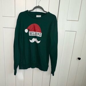 Old Navy Green Santa Believe Sweatshirt Large